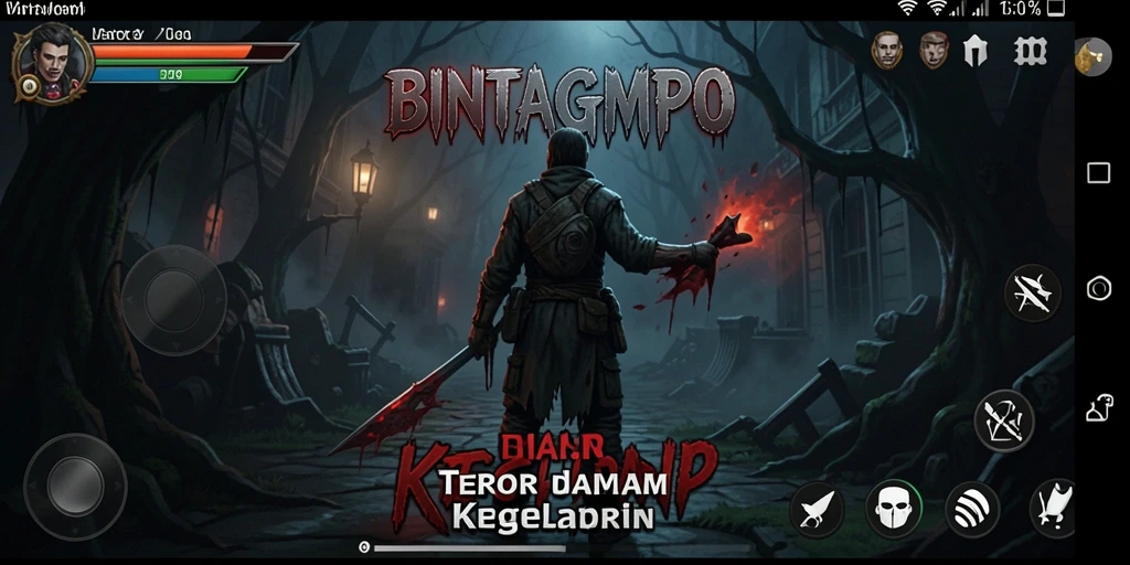 Screenshot utama BINTANGMPO menampilkan momen mencekam dalam gameplay.