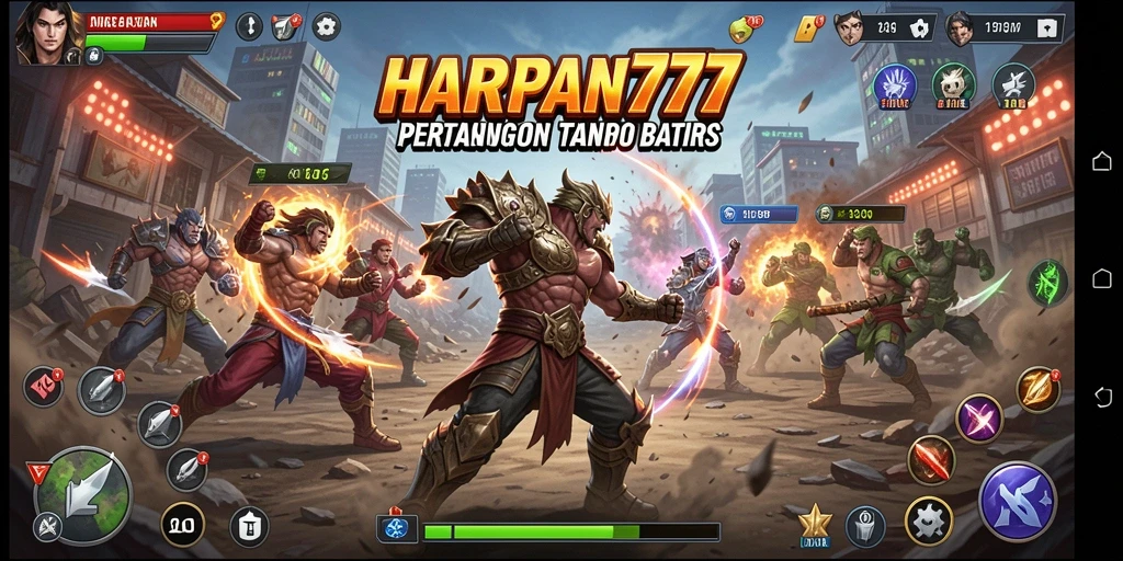 Tampilan seru gameplay HARAPAN777 dengan aksi pertarungan mendebarkan.