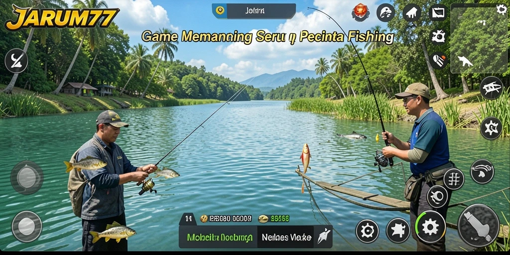 Gameplay JARUM77: Pengalaman memancing yang menegangkan dan seru.