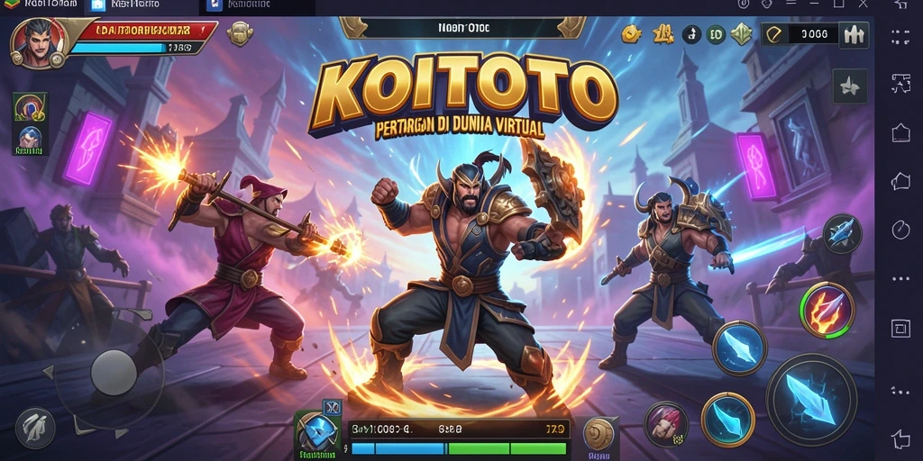Tampilan pertarungan epik dalam KOITOTO dengan karakter yang kuat.
