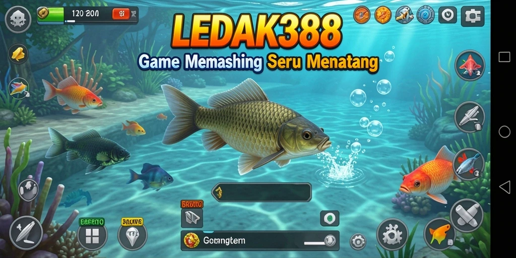 Tampilan gameplay memancing yang seru dan menantang di LEDAK388.