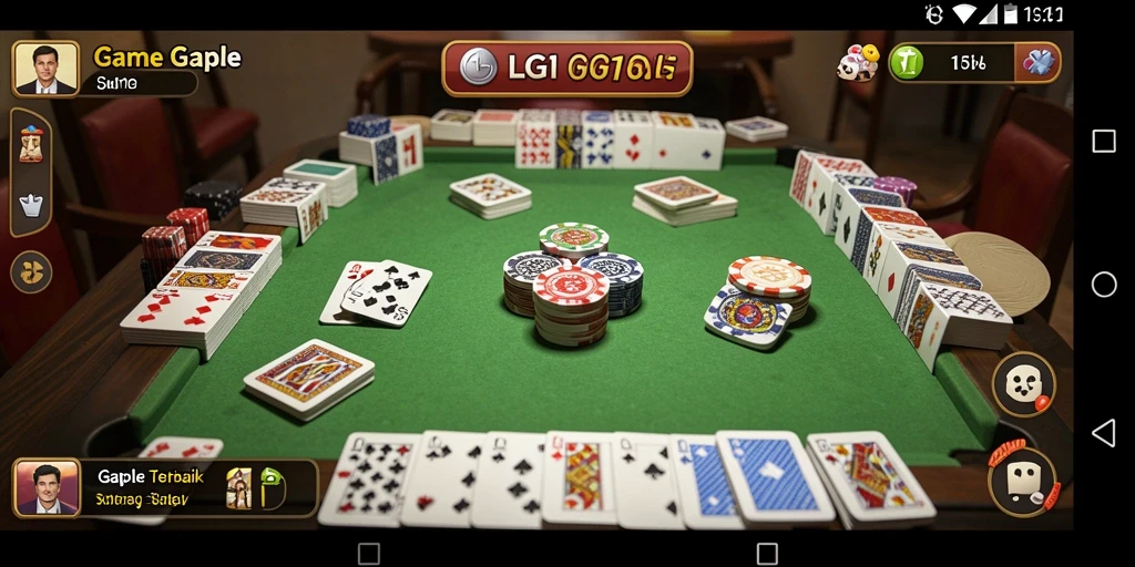 Screenshot utama LG111 menampilkan gameplay Gaple yang menarik dan interaktif.