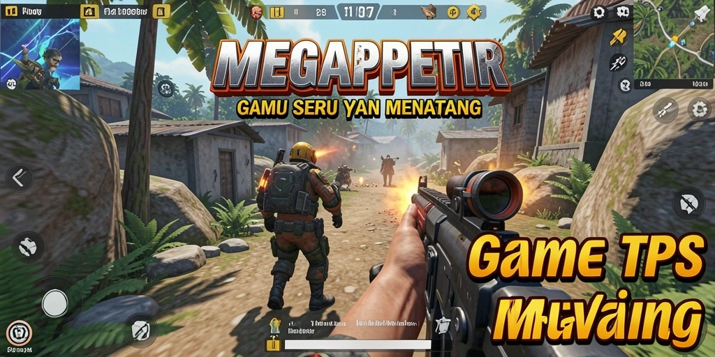 Tampilan gameplay action dalam MEGAPETIR yang seru dan menantang.