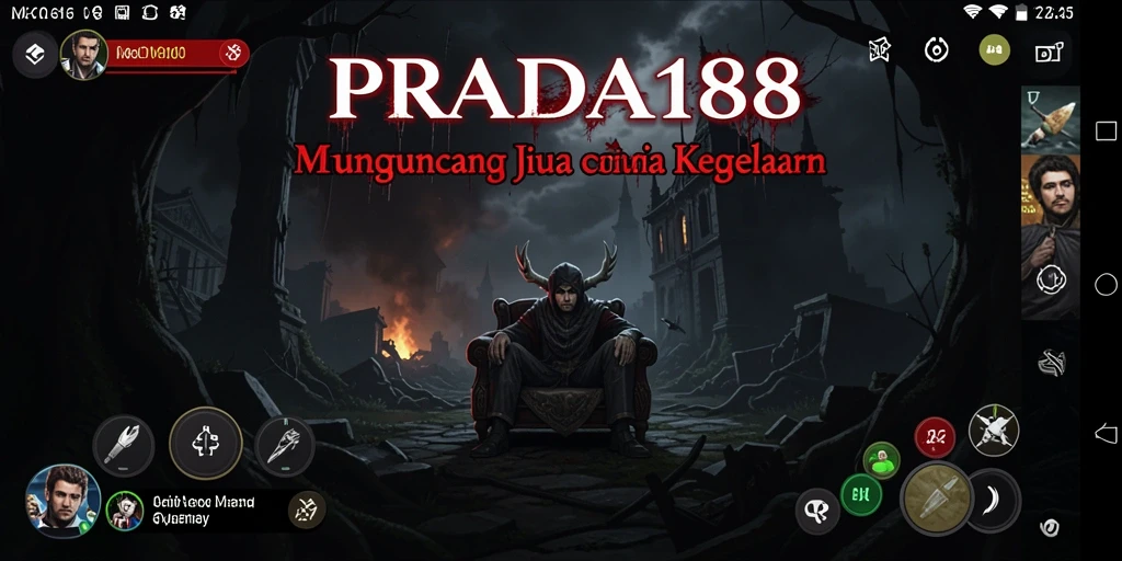 Screenshot game PRADA188 menampilkan momen mencekam di dunia horor yang gelap.