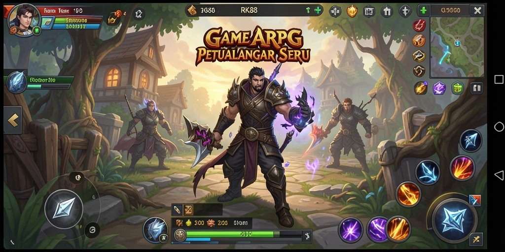 Tangkapan layar RK88 menampilkan aksi pertempuran epik di dunia ARPG.