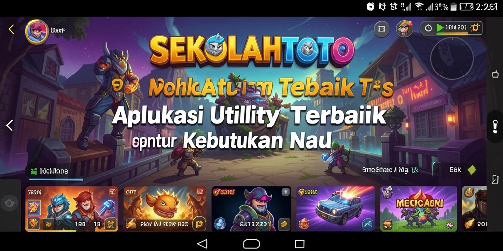 Tampilan utama SEKOLAHTOTO menunjukkan fitur-fitur utility yang bermanfaat.