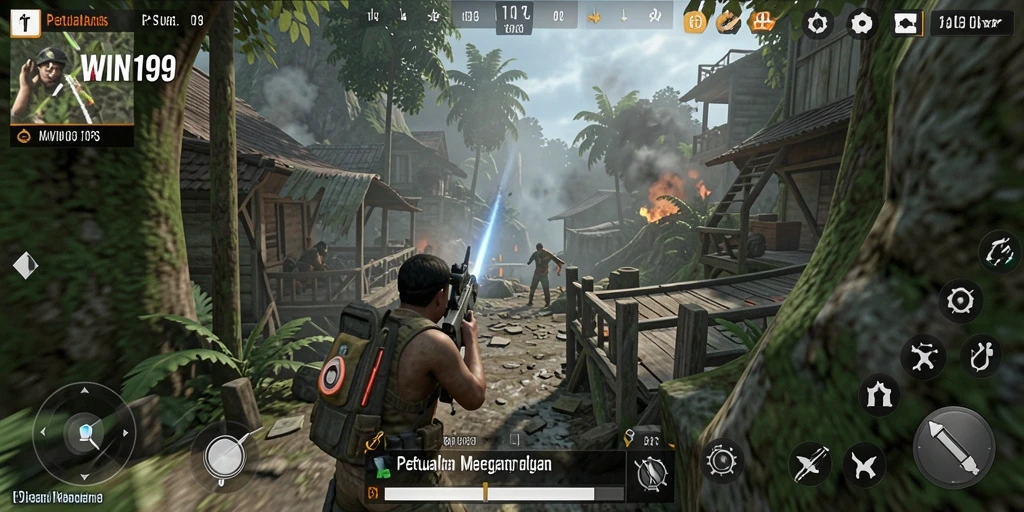 Tangkapan layar dari gameplay seru WIN199 saat pertempuran TPS.